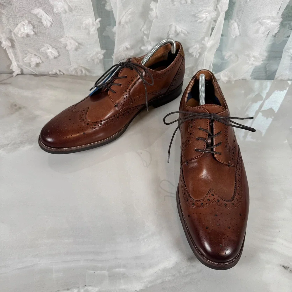 Florsheim‎ Comfortech Wingtip Brogues Brown Leather Dress Shoes Worn Once 12M